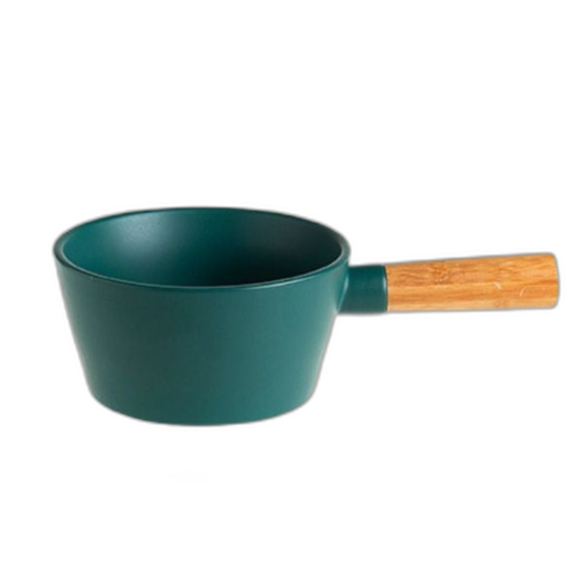 Nordic style Ceramic Bowl With Wooden Handle Soup Bowl Salad Bowl Noodle Bowl Noodle Pot Ceramic Soup Bowl