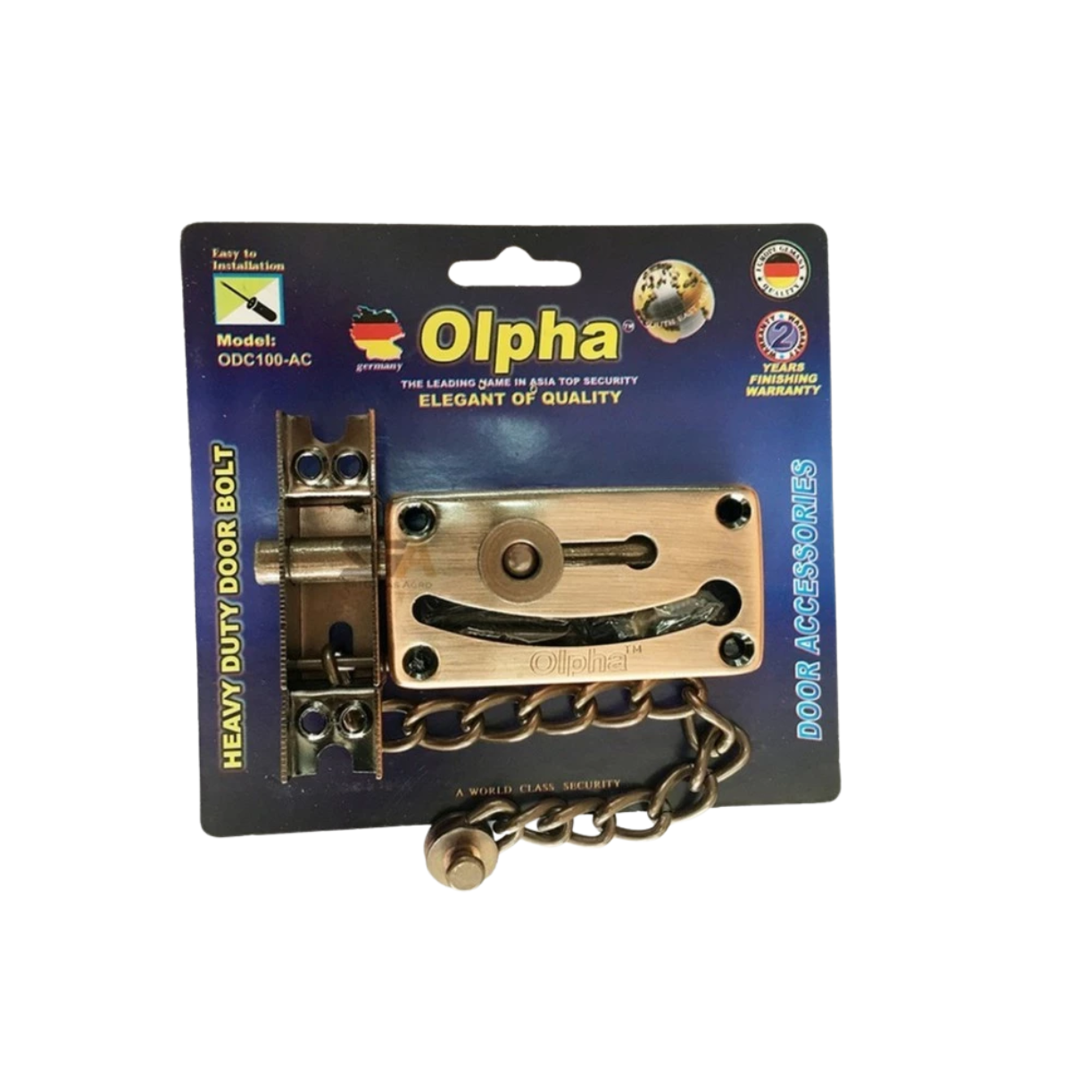 Olpha Heavy Duty Bolt & Chain Door Latch (Antique Copper)
