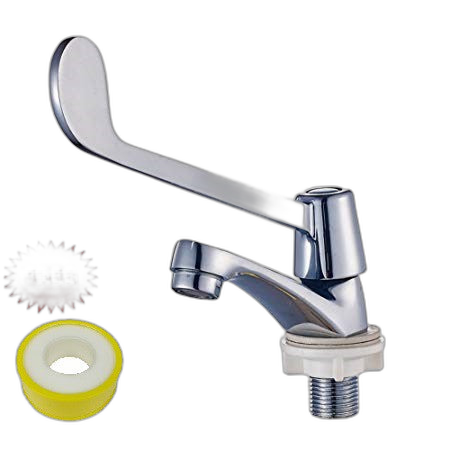 Pillar Basin Tap Long Handle Version For Hospital or Clinic Use Free Seal Tape