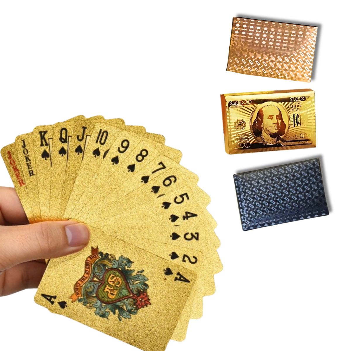 Premium Gold Waterproof Plastic Foil Luxury Poker Card Playing Cards Classic Magic Tricks Tool Deck kad poker