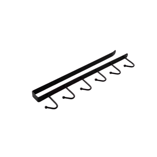 PREMIUM High Quality Steel Hook Under Cabinet 6 Hooks Hanger Under Shelf Hanging Rack Punch Free Stainless Steel