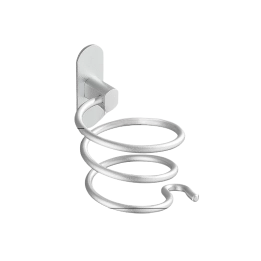 Punch Free Aluminium Spiral Hair Dryer Blower Rack Holder Wall Mounted Hanger