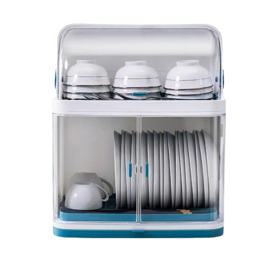 2 Tier Dish Rack with cover Rak Pinggan Bertutup Plate Rack Nordic Style Dish Drainer Large Kitchen Rack