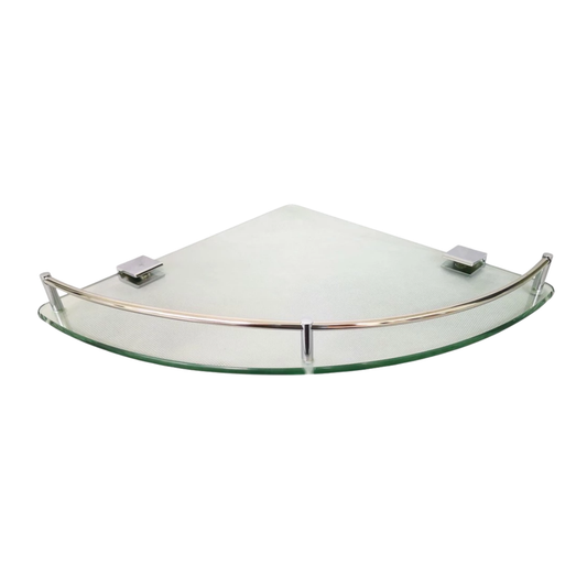 25cm x 25cm Wall-Mounted Corner Glass Shelf Bathroom DV-C26