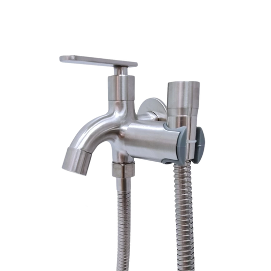 Atocco 304 Stainless Steel Two Way Faucet Tap With Bidet Hose Bathroom Toilet Set 120 cm