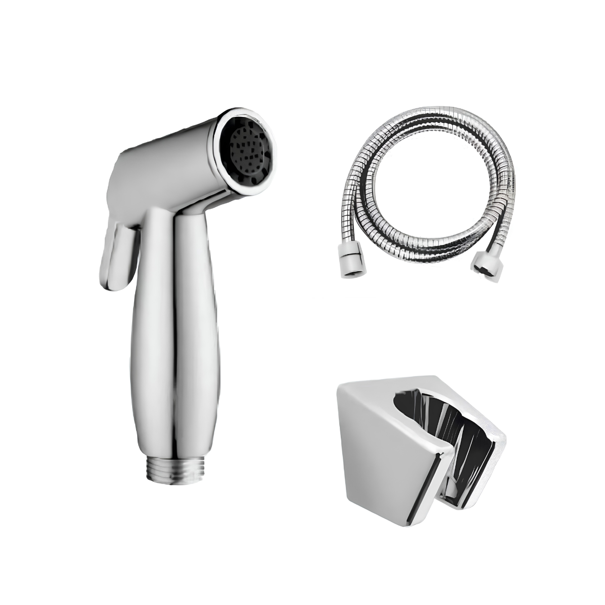 Cazura Chrome Bidet Sprayer Set Silver
