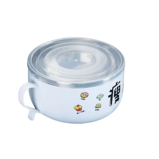 Cup Shape Stainless Steel Instant Noodles Insulated Lunch Box with cover and spoon