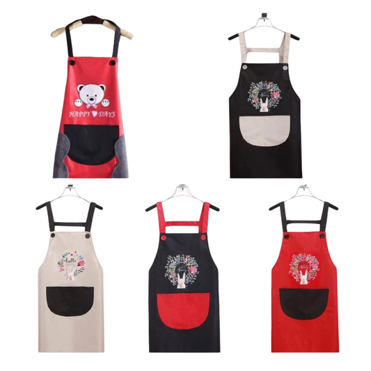 Kitchen Waterproof Apron Anti-Oil Sleeveless Apron Rabbit apron Bear apron Lace up apron H-style apron