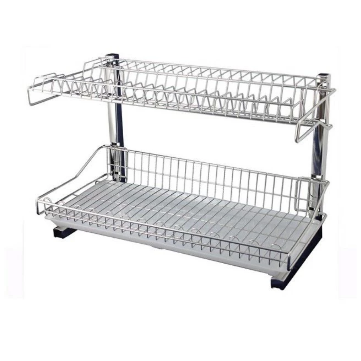 Kleston 304 Stainless Steel Dish Rack 550mm x 300mm x 375mm 2 Tier Dish Drainer 2 Layers Rak Pinggan