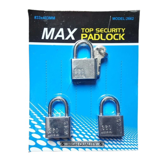 MAX Top Security Lock 40mm Padlock Mangga Pintu Kualiti ISO9001 Quality Anti-Cut Lock Security Pad Lock