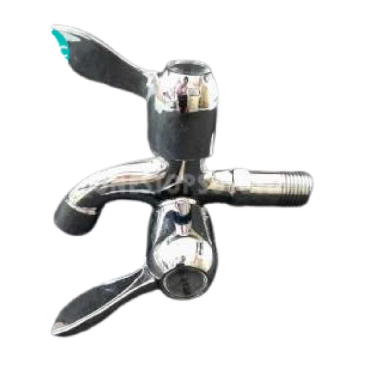 R-STAR Chrome Two way Bib Tap Double Two Way Water Washer Tap Faucet Stainless Steel Dual Handle Tap