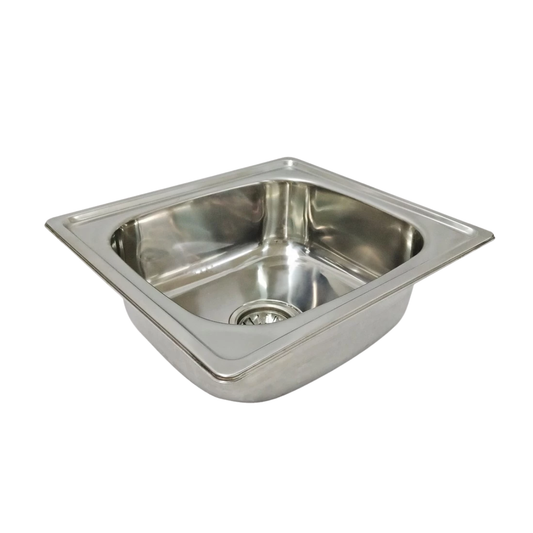 SINGLE BOWL STAINLESS STEEL SINK/SET 440mm X 400mm X 160mm