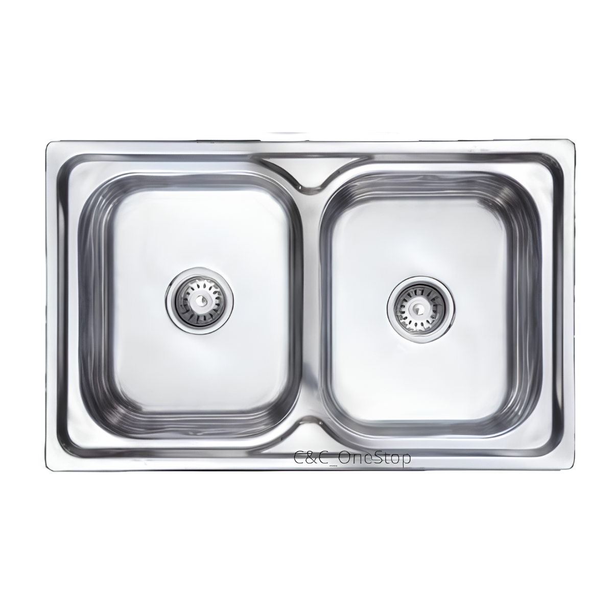 STAINLESS STEEL DOUBLE BOWL KITCHEN SINK - 800 x 460 x 170 x 0.6mm
