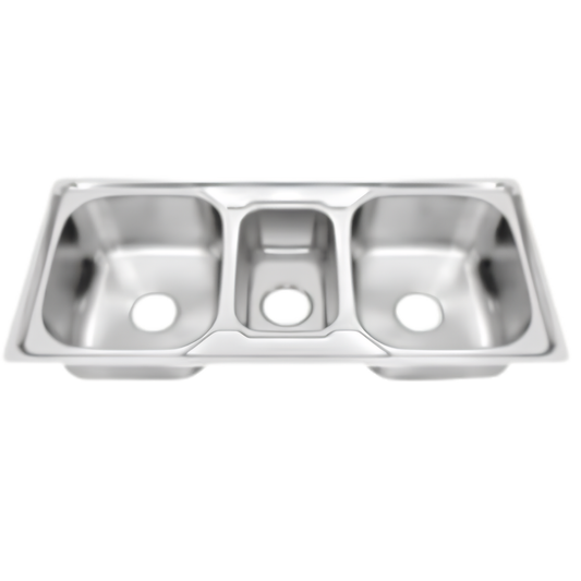Durable Omeca Stainless Steel Three Bowl Sink with SUS Waste Strainer and filter tray