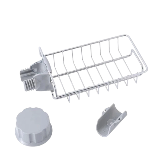 Sink Drain Faucet Rack Stainless Steel Sponge Holder Organizer Storage Bathroom Dishwash Rack