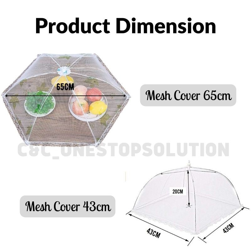 C&C Foldable Washable Mesh Food Cover Pest Control Cover Table Cover Grid Vegetable Dish Cover Breathable Anti-fly