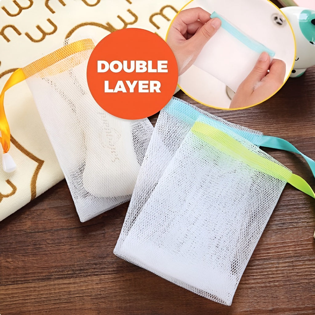C&C Double Layer Soap Net Foaming Net Thick Soap Foaming Soap Mesh Bag Foam Cleanser Face SABUN JARING BERBUIH