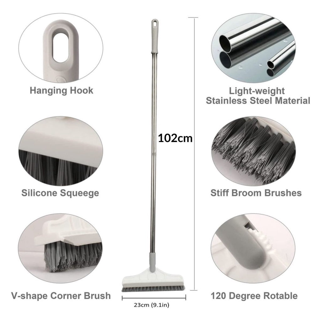 C&C 3 in 1 Rotatable V Shape Floor Tile Cleaning Brush Magic Broom Gap Cleaning Gap Brush Penyapu Lantai Berus Lantai