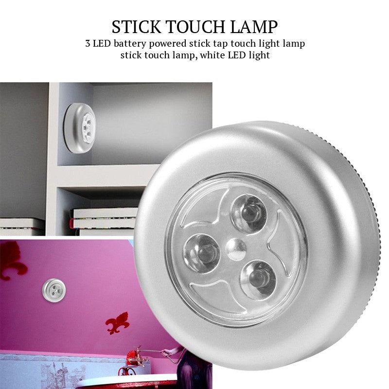 C&C Adhesive Stick Touch Lamp Wardrobe Cabinet Corridor Battery Powered LED Emergency Light Lampu Malam