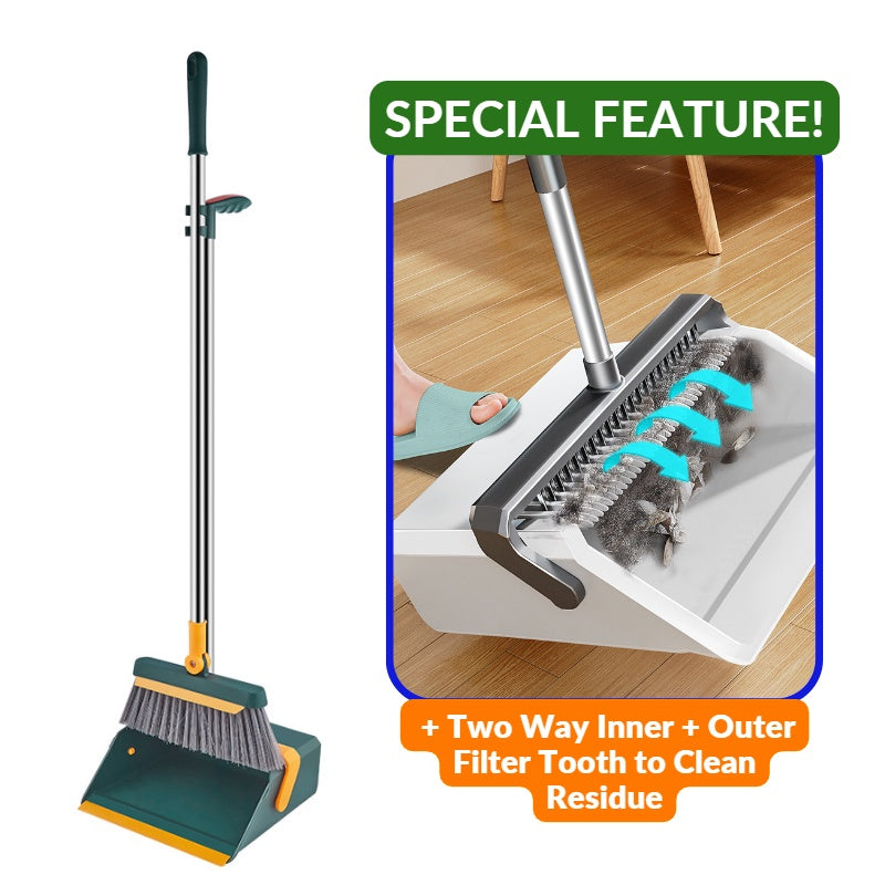 4 in 1 Foldable Broom Dustpan Set Broom Set Water Wiper Penyapu dan Penyodok Set Lantai