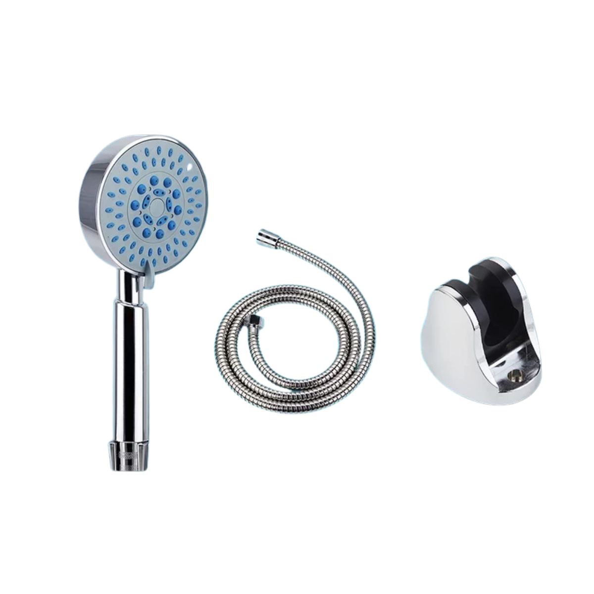 Stainless Steel 5 Type Water Adjustable Hand Shower Full Set 1.5m Hose Long