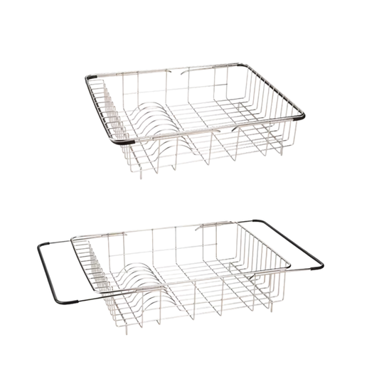 Stainless Steel Dish Rack Retractable Drain Rack Kitchen Fruit Vegetable Storage Rack Telescopic drain basket