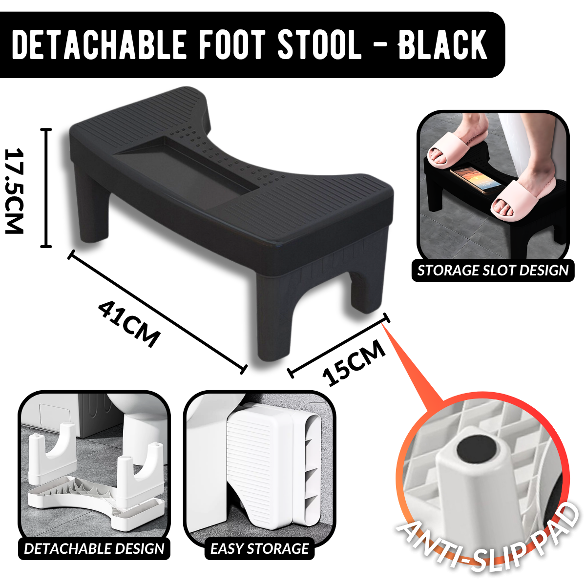 Stool Detachable - Black