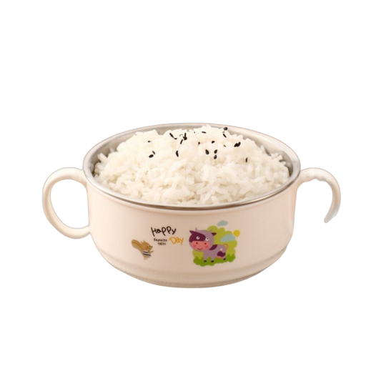 Toddler Heat Insulation Stainless Steel Non-Slip Bowl Baby Feeding Bowl Baby Bowl Bekas Makanan Bayi C&C