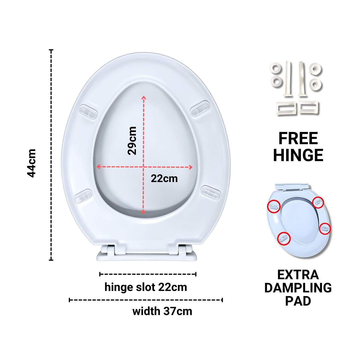 Toilet Seat Cover With Screw - White - Heavy Duty
