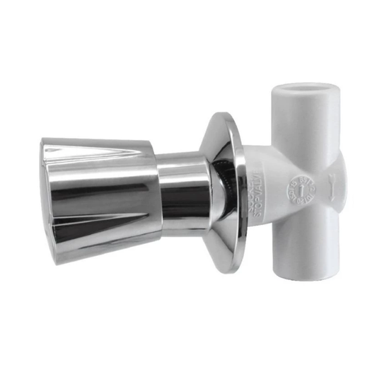 WATERTEC Monaco Chrome Top Asy Assembly Polymer for 1/2 Inches (15mm) Stopcock Valve Control water inlet out